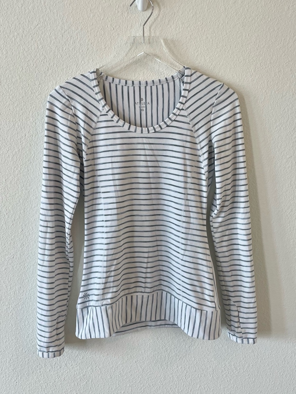 Athleta Striped Long Sleeve Pop Space Dye Top